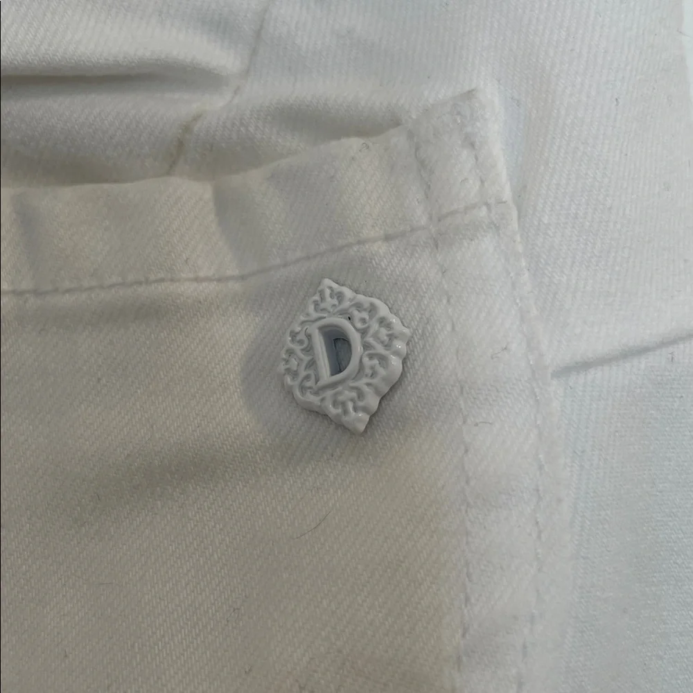 DEMOCRACY AB SOLUTION MID-RISE CUFFED BERMUDA SHORTS CLASSIC 6 POCKET WHITE SZ 4